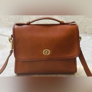 vintage Coach court bag British tan USA